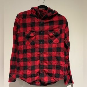 TNA boyfriend fit plaid shirt XS